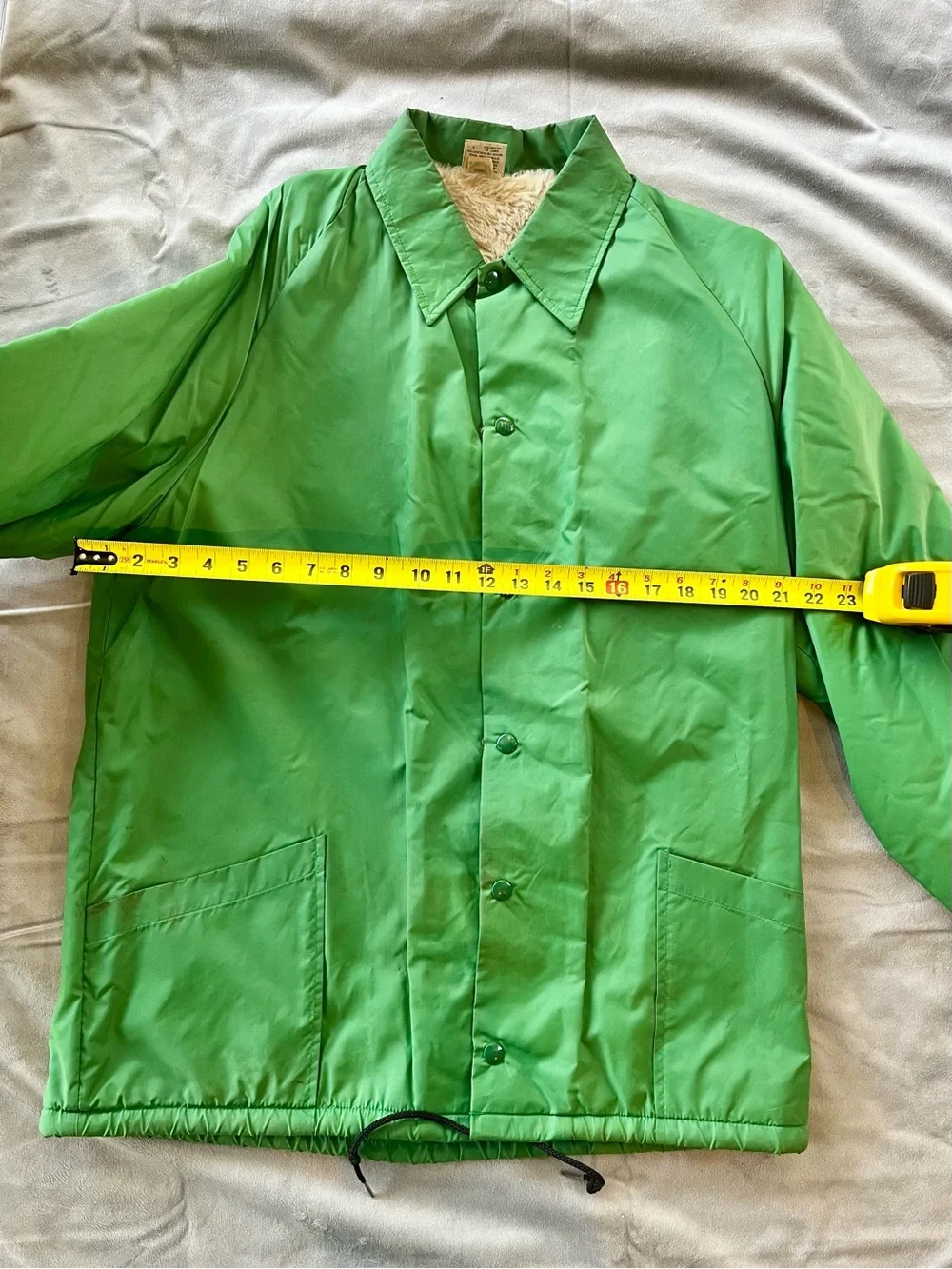 Vintage Fly Fishing Men's Green Sherpa-Lined Windbreaker Jacket
